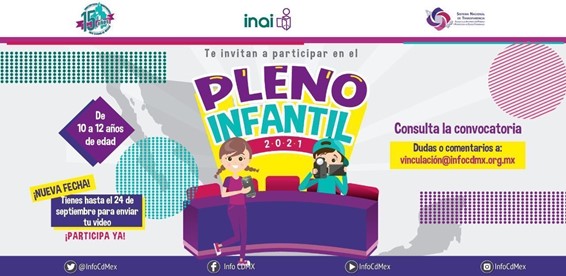 CONCURSO PARA SER COMISIONADA Y COMISIONADO INFANTIL Y FORMAR PARTE DEL PLENO NIÑAS Y NIÑOS 2021