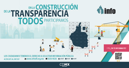 Imagen representativa de la campaña de difusión 'En la Construcción de la Transparencia todos participamos' del INFOCDMX