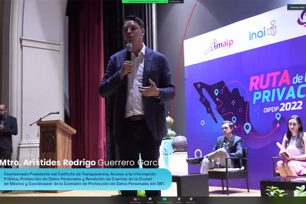 Captura de pantalla de la sesión virtual