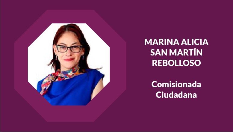 Retrato institucional de Marina Alicia San Martín Rebolloso, Comisionada Ciudadano del INFO CDMX