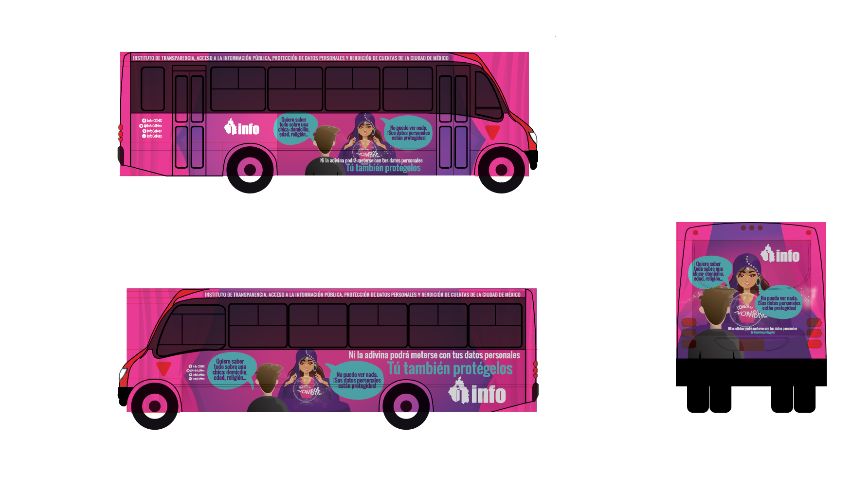 Arte de la campaña para transporte urbano sobre datos