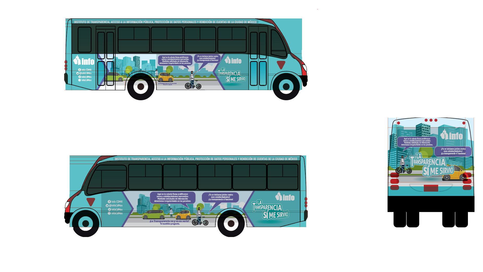 Arte de la campaña sobre transparencia para transporte urbano