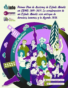 Carátula del libro REPORTE DEL PRIMER PLAN DE ACCIONES DE ESTADO ABIERTO EN LA CIUDAD DE MÉXICO 2019-2021