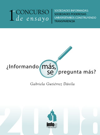 Carátula del libro 1er. Concurso de Ensayo Sociedades Informadas. Sociedades Poderosas Universitarios Construyendo Transparencia