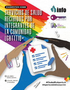 Carátula del libro DIAGNÓSTICO SOBRE SERVICIOS DE SALUD RECIBIDOS POR INTEGRANTES DE LA COMUNIDAD LGBTTTIQ+