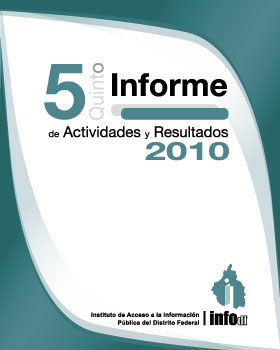 Carátula del libro Quinto Informe de Actividades y Resultados 2010
