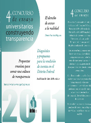 Carátula del libro 4° Concurso de Ensayo “Universitarios Construyendo Transparencia”
