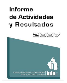 Carátula del libro Segundo Informe de Actividades y Resultados 2007