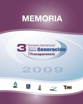 Carátula del libro Memoria 3er Seminario Internacional - "Hacia una Nueva Generación de Transparencia"