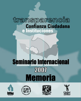 Carátula del libro Memoria 1er. Seminario Internacional - "Transparencia, confianza ciudadana e instituciones"