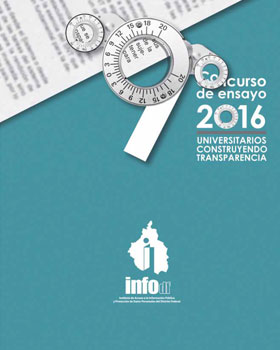Carátula del libro 9° Concurso de Ensayo “Universitarios Construyendo Transparencia 2016”