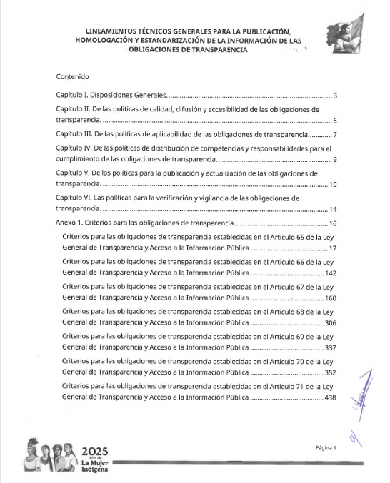 Carátula del libro Lineamientos Técnicos Generales para la Publicación, Homologación y Estandarización de la Información de las Obligaciones de Transparencia