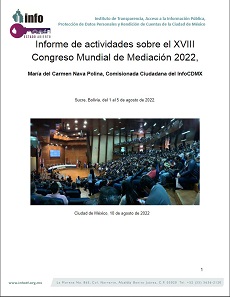 Carátula del libro Informe de actividades sobre el XVIII Congreso Mundial de Mediación 2022
