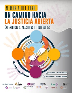 Carátula del libro MEMORIA DEL FORO: UN CAMINO HACIA LA JUSTICIA ABIERTA. EXPERIENCIAS, PRÁCTICAS E INDICADORES