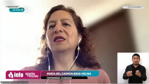 Sesión del INFO CDMX en la que su presidenta expresa disposición al diálogo sobre el nuevo modelo de transparencia y privacidad