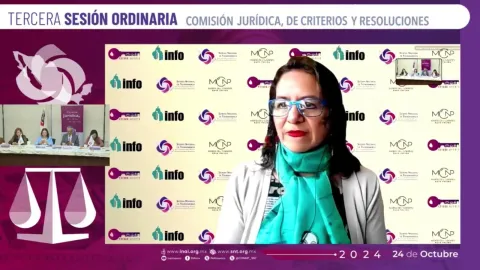 La comisionada María del Carmen Nava Polina participa en la tercera sesión ordinaria de la Comisión Jurídica del SNT, compartiendo diagnósticos de accesibilidad.
