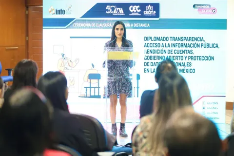 Clausura de la 14ª edición del diplomado en transparencia, acceso a la información y datos personales, organizada por INFO CDMX y UAM Xochimilco.