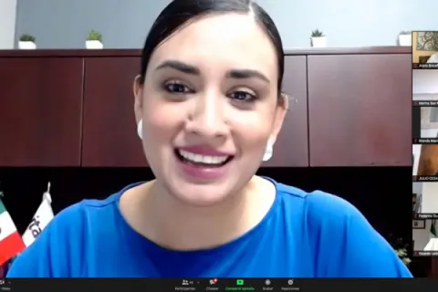 Captura de pantalla de la sesión virtual