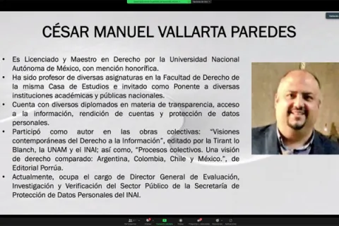 Captura de pantalla de la sesión virtual