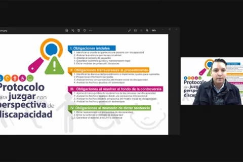 Captura de pantalla de la sesión virtual