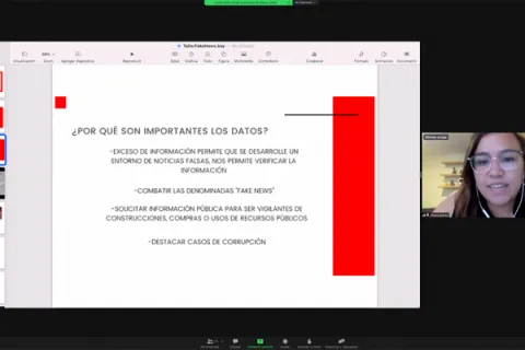 Captura de pantalla de la sesión virtual