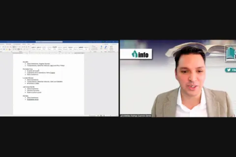 Captura de pantalla de la sesión virtual