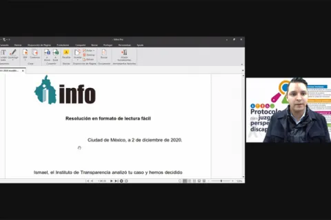 Captura de pantalla de la sesión virtual