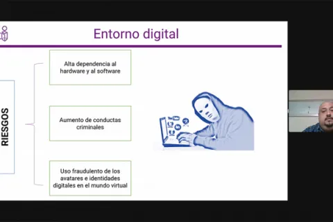 Captura de pantalla de la sesión virtual
