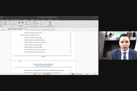 Captura de pantalla de la sesión virtual