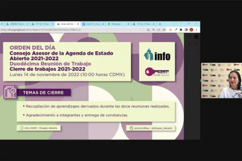 Captura de pantalla de la sesión virtual