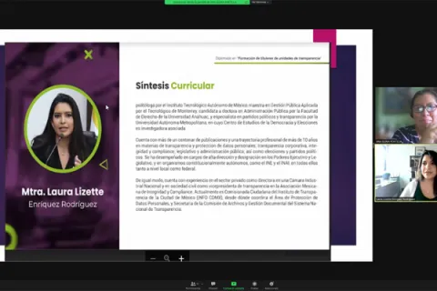 Captura de pantalla de la sesión virtual