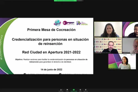 Captura de pantalla de la sesión virtual