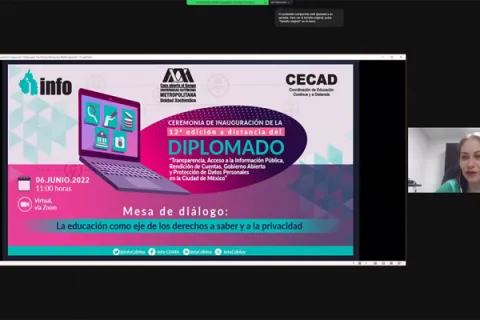 Captura de pantalla de la sesión virtual