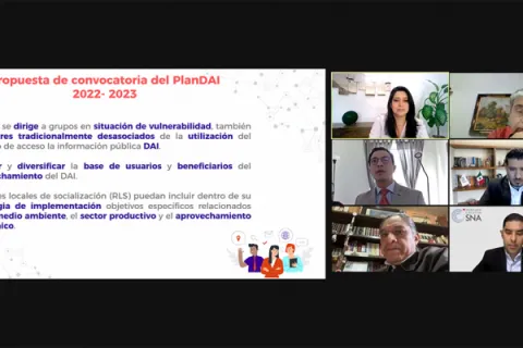 Captura de pantalla de la sesión virtual
