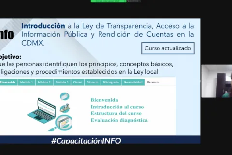 Captura de pantalla de la sesión virtual