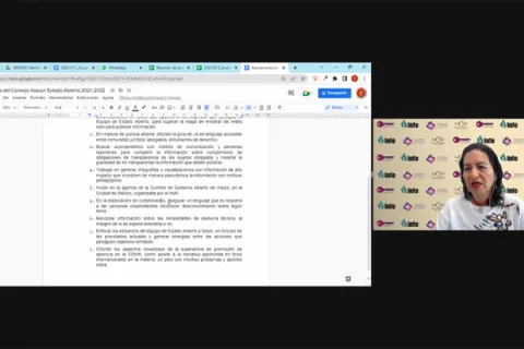 Captura de pantalla de la sesión virtual