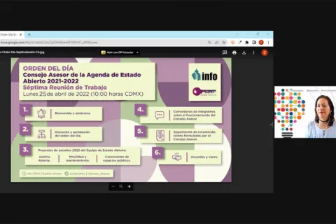 Captura de pantalla de la sesión virtual