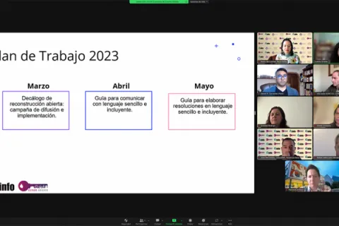 Captura de pantalla de la sesión virtual