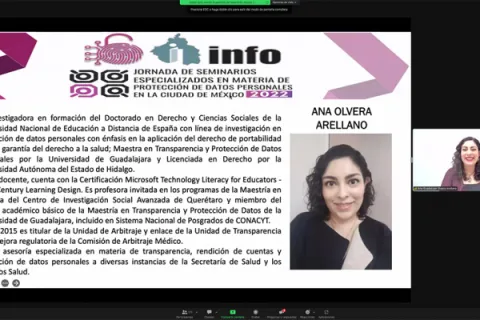 Captura de pantalla de la sesión virtual