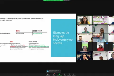 Captura de pantalla de la sesión virtual