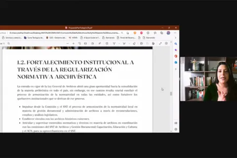 Captura de pantalla de la sesión virtual