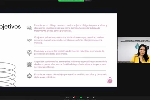 Captura de pantalla de la sesión virtual