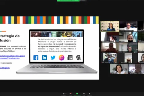 Captura de pantalla de la sesión virtual