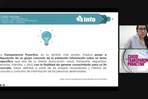 Captura de pantalla de la sesión virtual