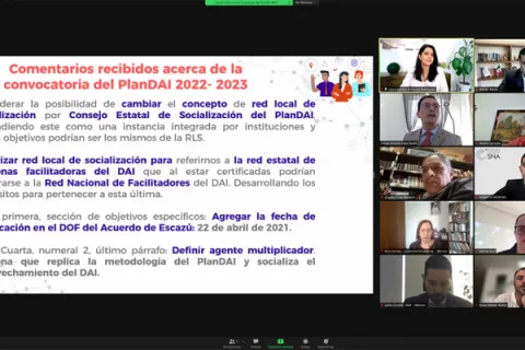 Captura de pantalla de la sesión virtual
