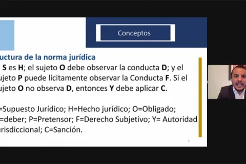 Captura de pantalla de la sesión virtual
