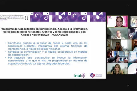 Captura de pantalla de la sesión virtual