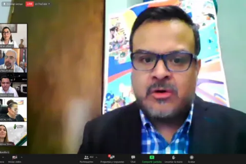 Captura de pantalla de la sesión virtual