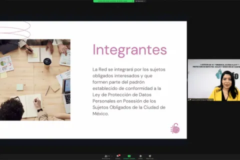 Captura de pantalla de la sesión virtual