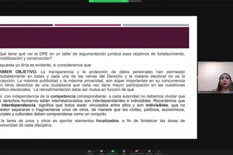 Captura de pantalla de la sesión virtual